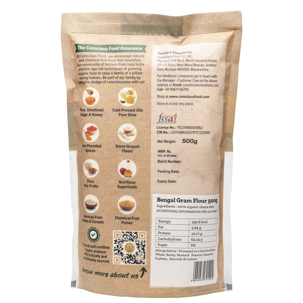 Chana Atta / Bengal Gram Flour 500g | Conscious Food