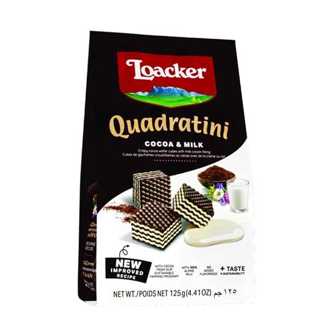 Quadratini Cocoa & Milk 125g | Loacker