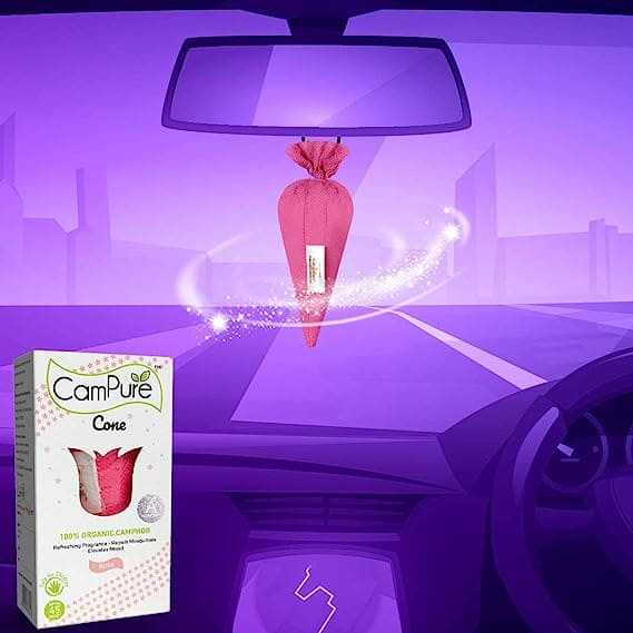 Mangalam CamPure Camphor Cone (Rose) Pack Of 2 - Room, Car and Air Freshener & Mosquito Repellent