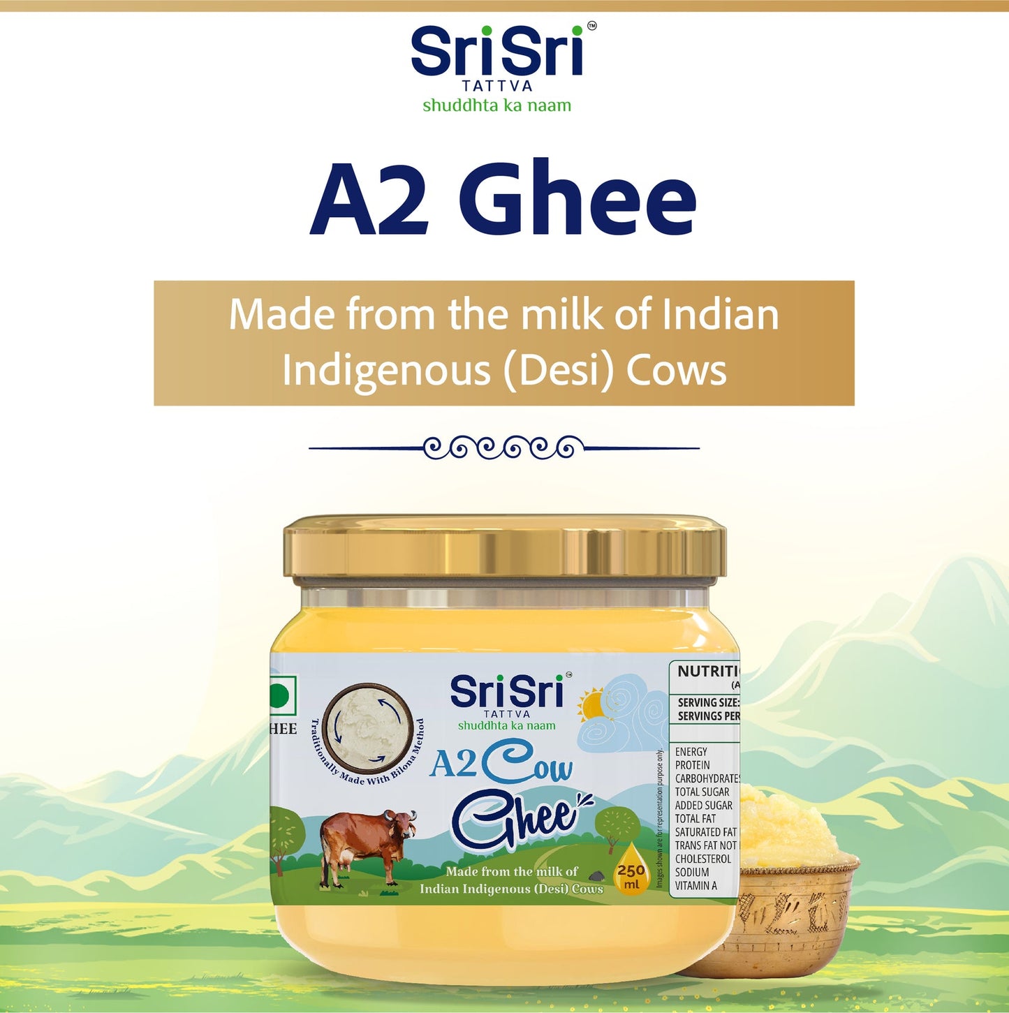 A2 Cow Ghee 250ml | Sri Sri Tattva