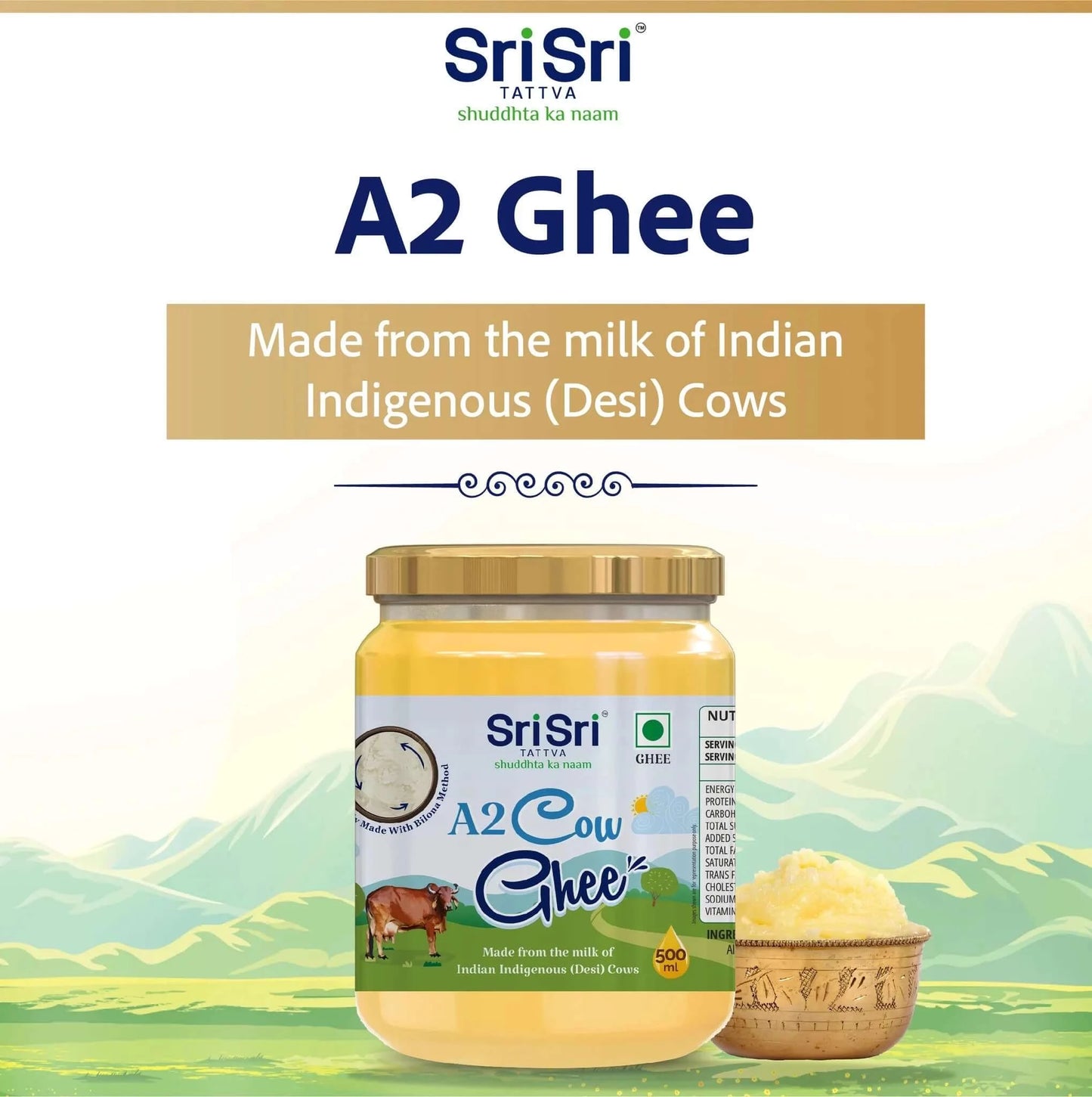 A2 Cow Ghee 500ml | Sri Sri Tattva