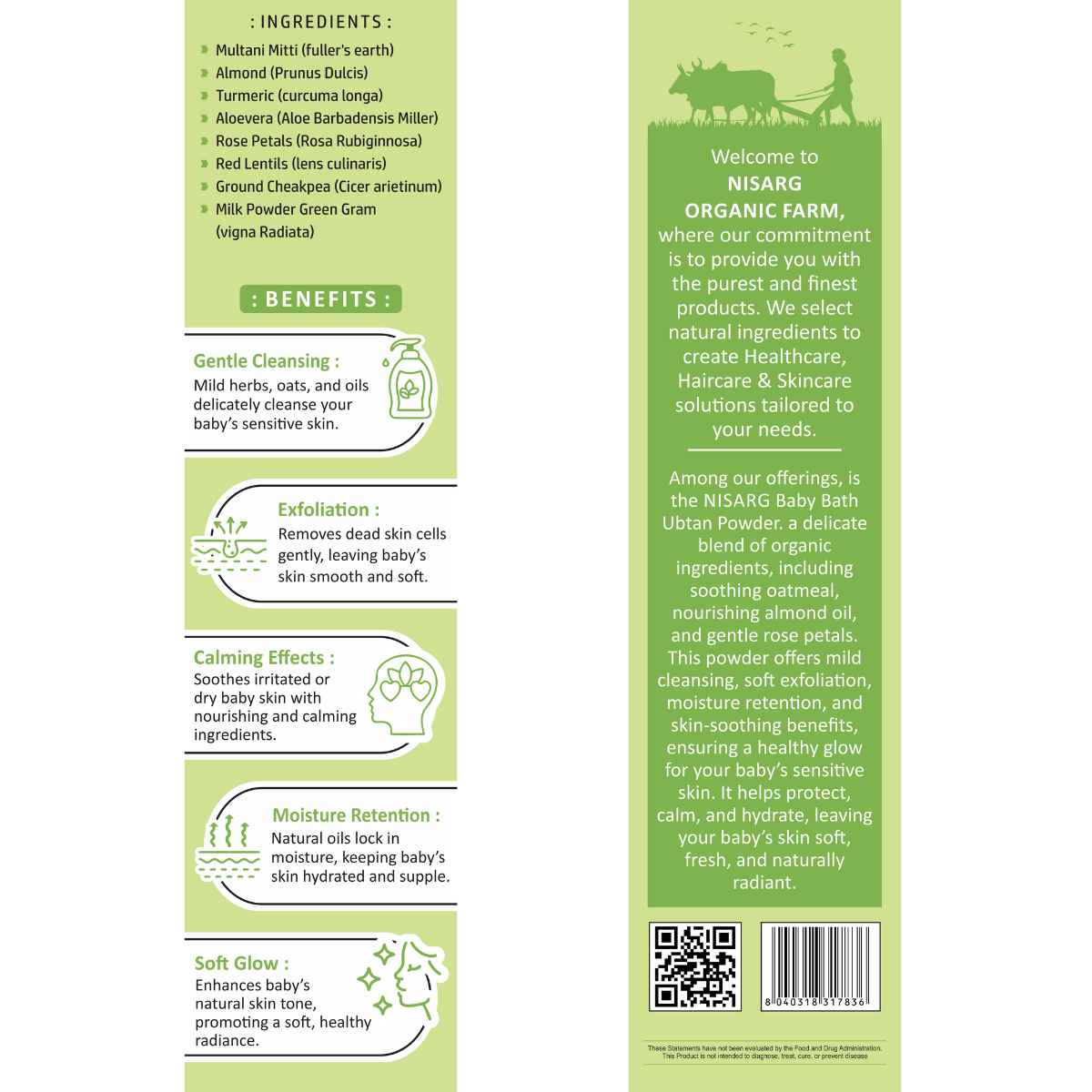 Organic Baby Bath Ubtan 100g | Nisarg Organic Farm