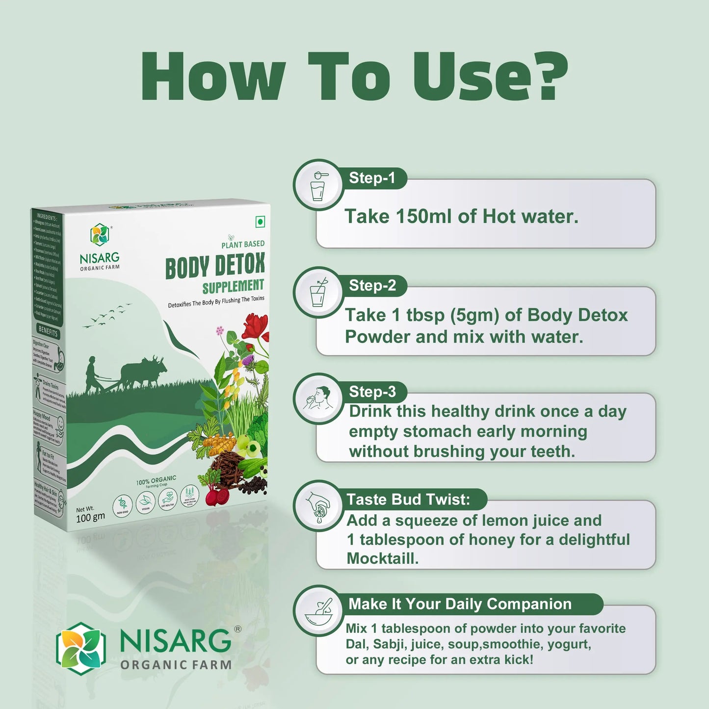 Body Detox Blood Purifier | Body Detox Supplement 100g | Nisarg Organic Farm