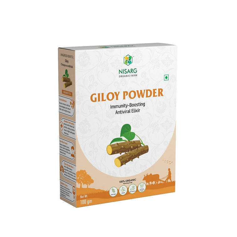 Organic Neem Giloy Powder | Guduchi Powder 100g | Nisarg Organic Farm