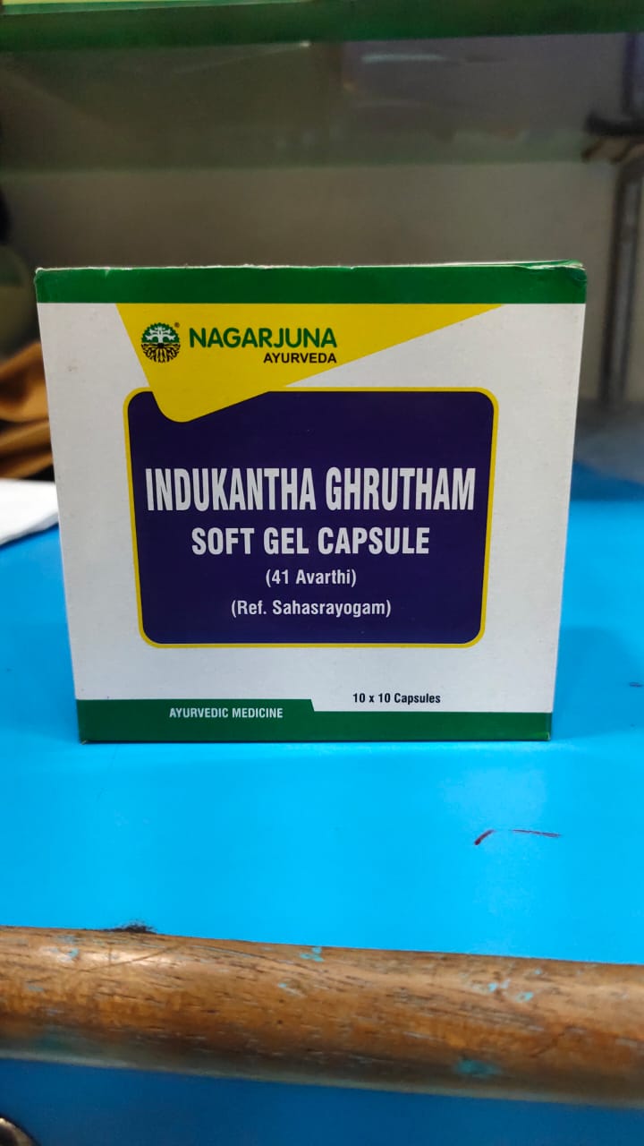 INDUKANTHA GHRUTHAM 10 SOFT GEL CAPSULE | Nagaruna