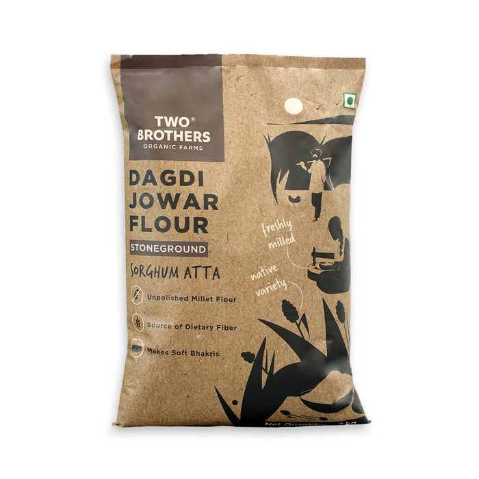 Jowar (Sorghum) Atta, Desi Dagdi Stoneground 500g | Two Brothers