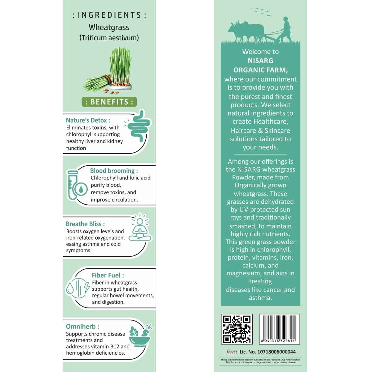 Organic Wheat Grass Powder 100g | Nisarg Organic Farm