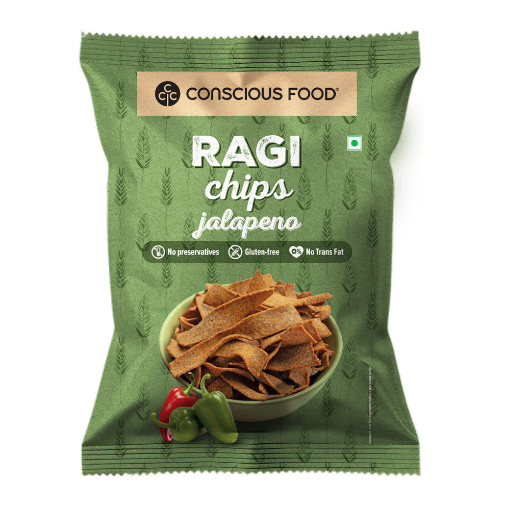 Ragi Jalapeno Chips 50g | Conscious Food