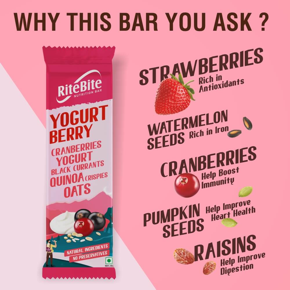 Yogurt Berry Bar - Pack of 1 | RiteBite