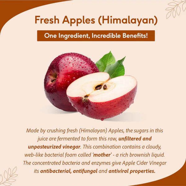 Apple Cider Vinegar - Raw, Unfiltered, Unpasteurized, 500ml