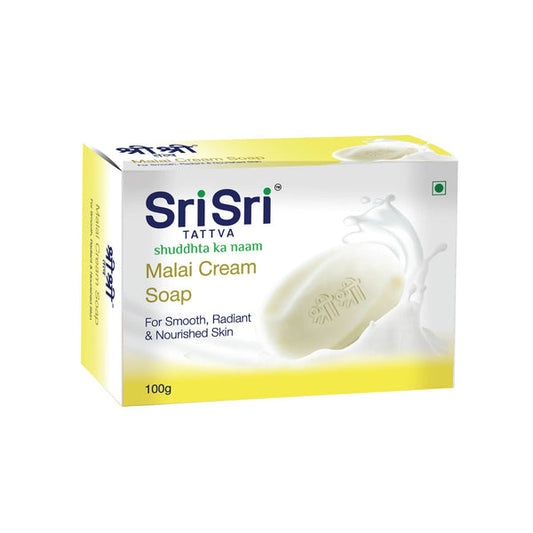 Malai Cream Soap - Relaxes, Refreshes & Rejuvenates, 100g | Sri Sri Tattva