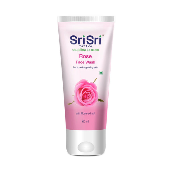 Rose Face Wash - For Toned & Glowing Skin, 60ml | Sri Sri Tattva