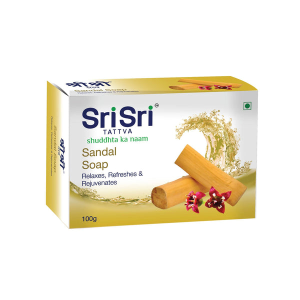 Sandal Soap - Relaxes, Refreshes & Rejuvenates, 100g | Sri Sri Tattva