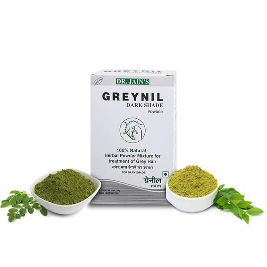 Dr. Jain’s Greynil Dark Shade, Mehandi and Indigo Powder, 100g - Green