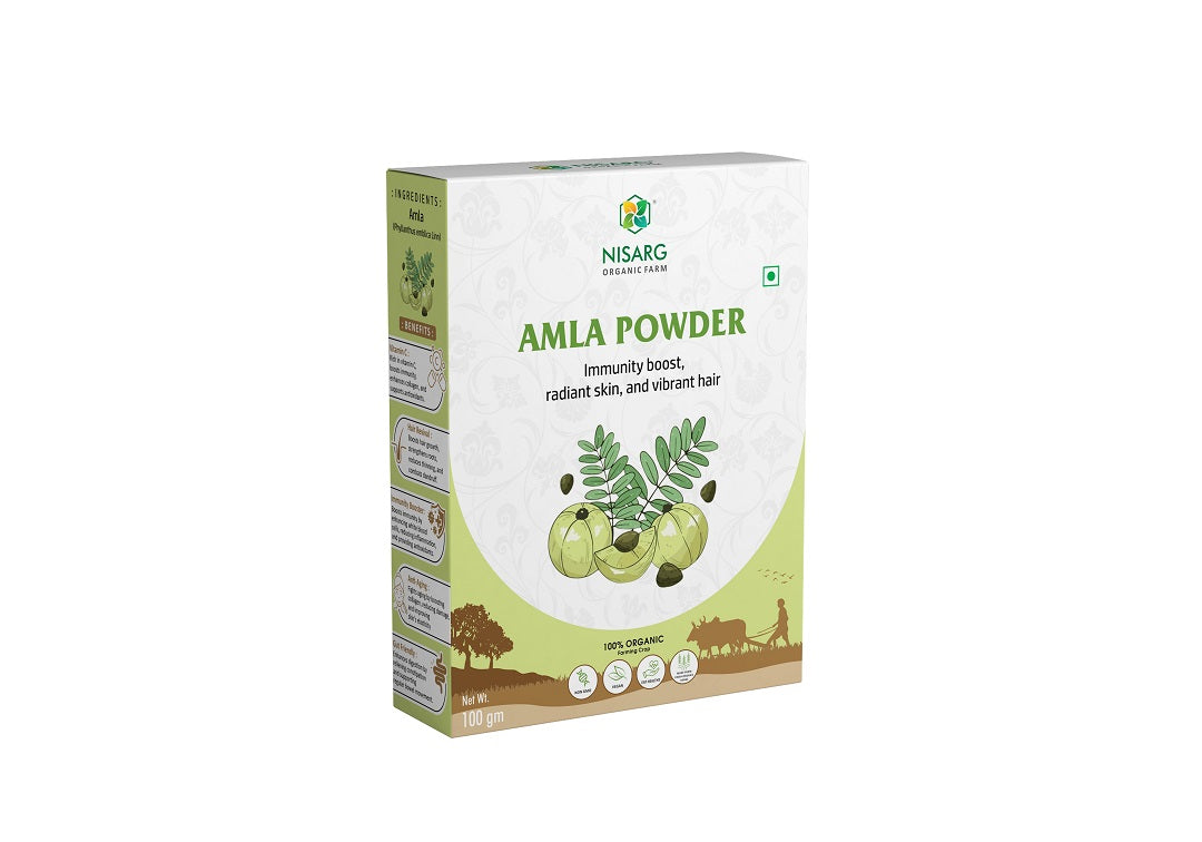 Organic Amla Powder For Hair Growth 100g | Nisarg Organic Farm