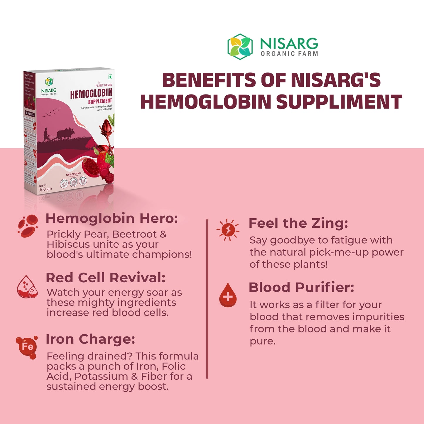 Organic Hemoglobin Supplement Powder