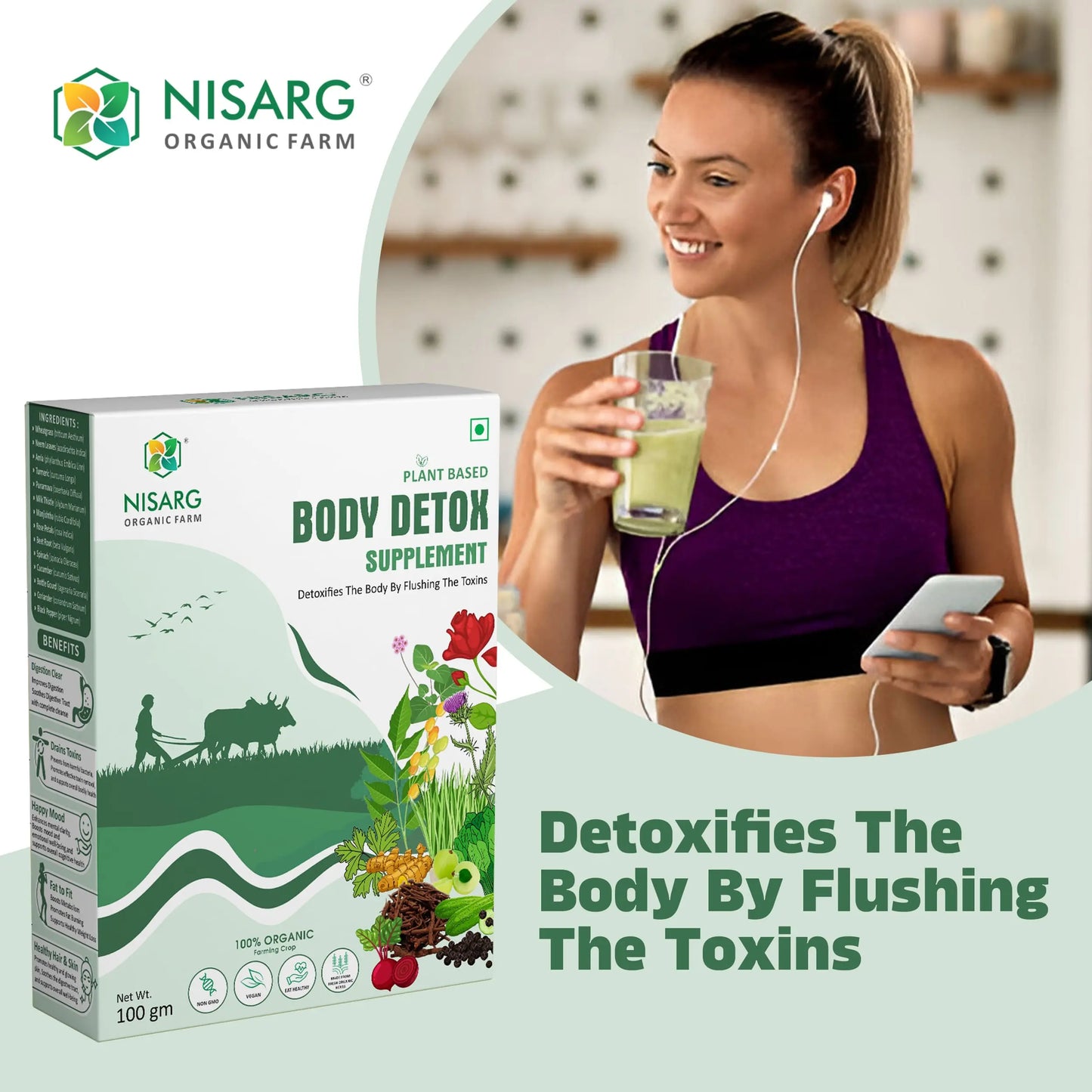 Body Detox Blood Purifier | Body Detox Supplement 100g | Nisarg Organic Farm