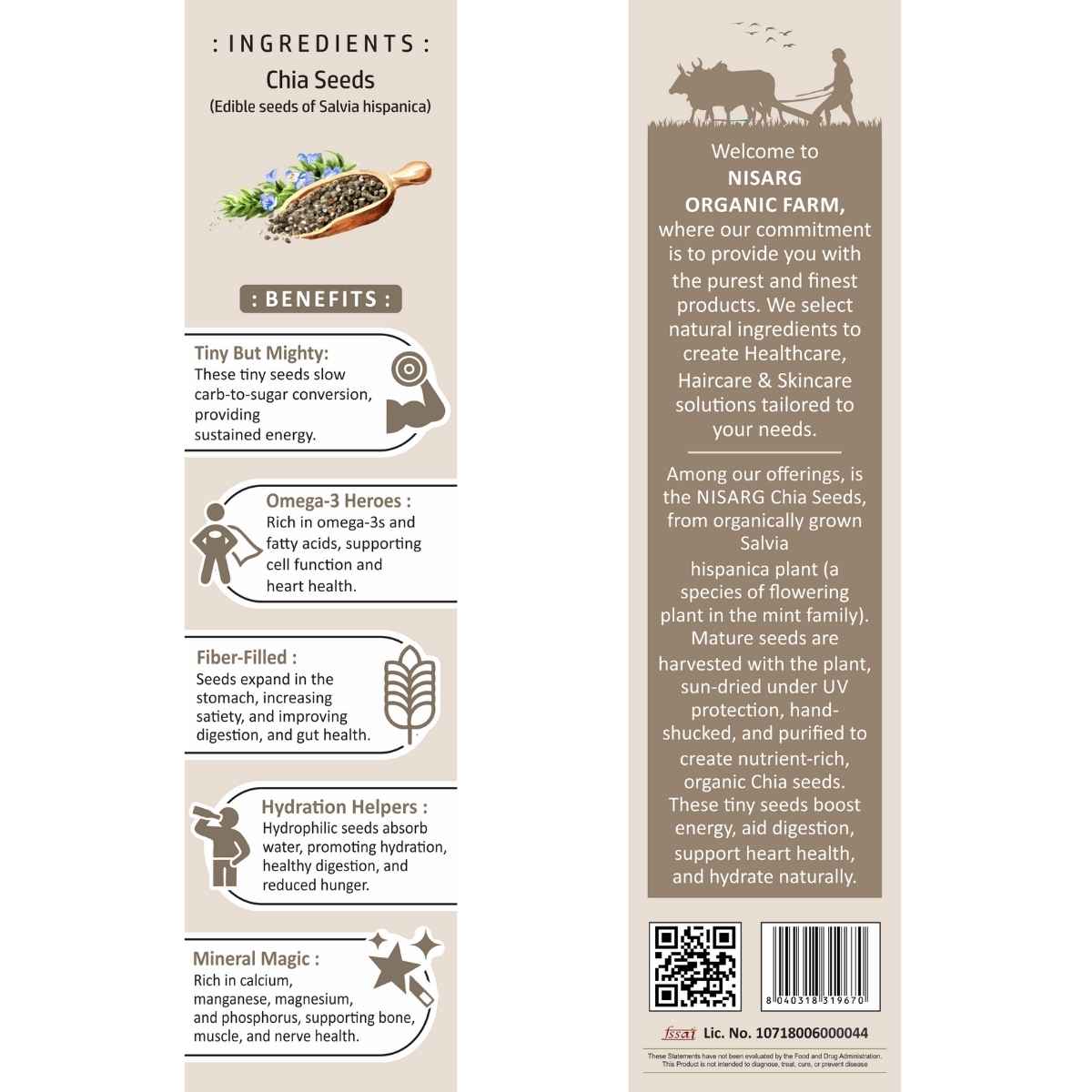 Organic Chia Seeds 100g | Nisarg Organic Farm