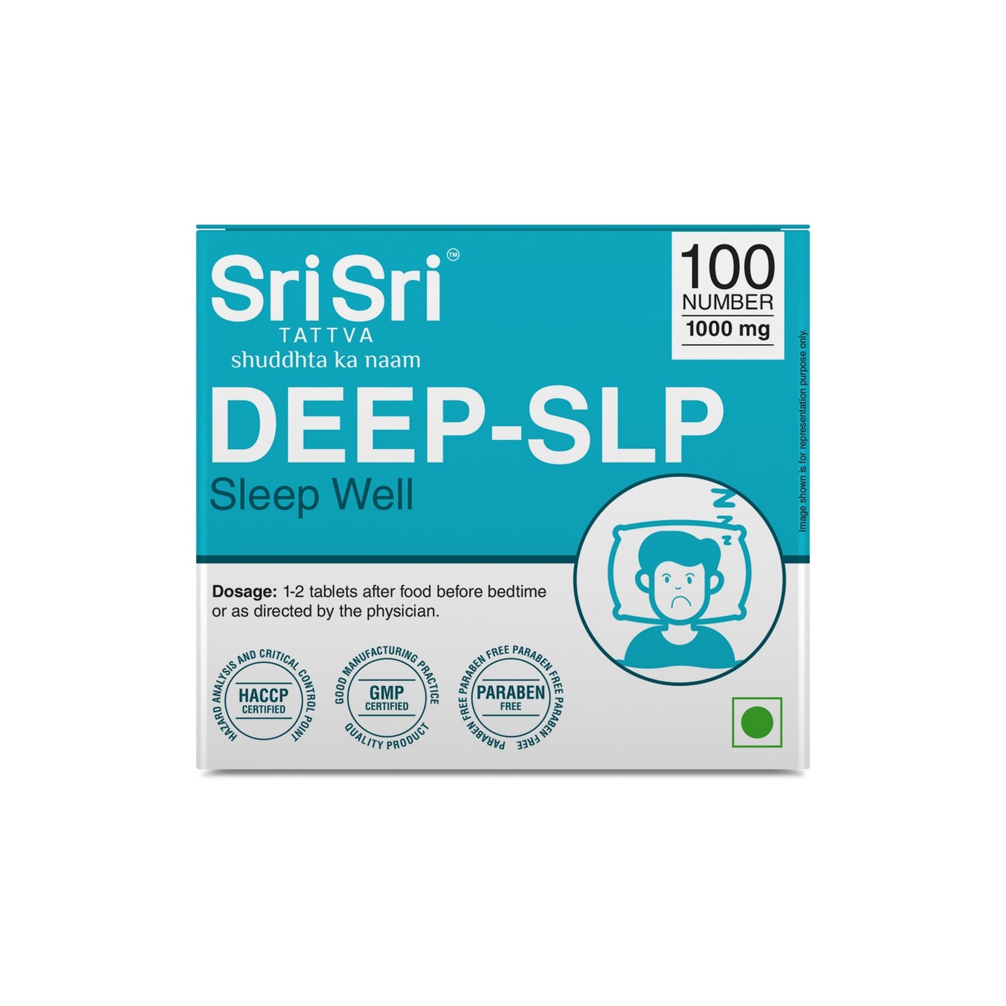 DEEP-SLP Tablets for Better Sleep 10Tabs | 1000 mg | Sri Sri Tattva