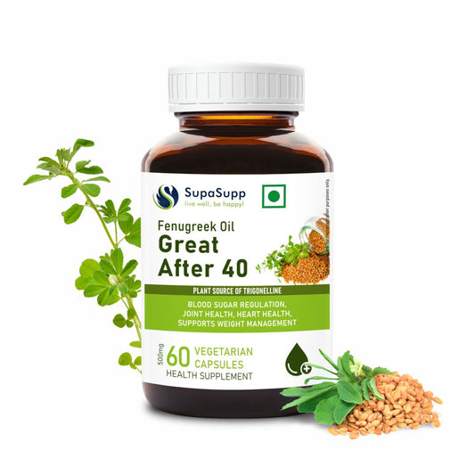 SupaSupp Fenugreek Oil Great After 40 | 60 Cap | Sri Sri Tattva