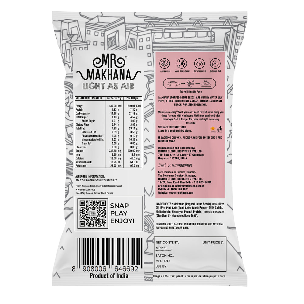 Makhana Himalayan Salt & Pepper 65g | Mr Makhana