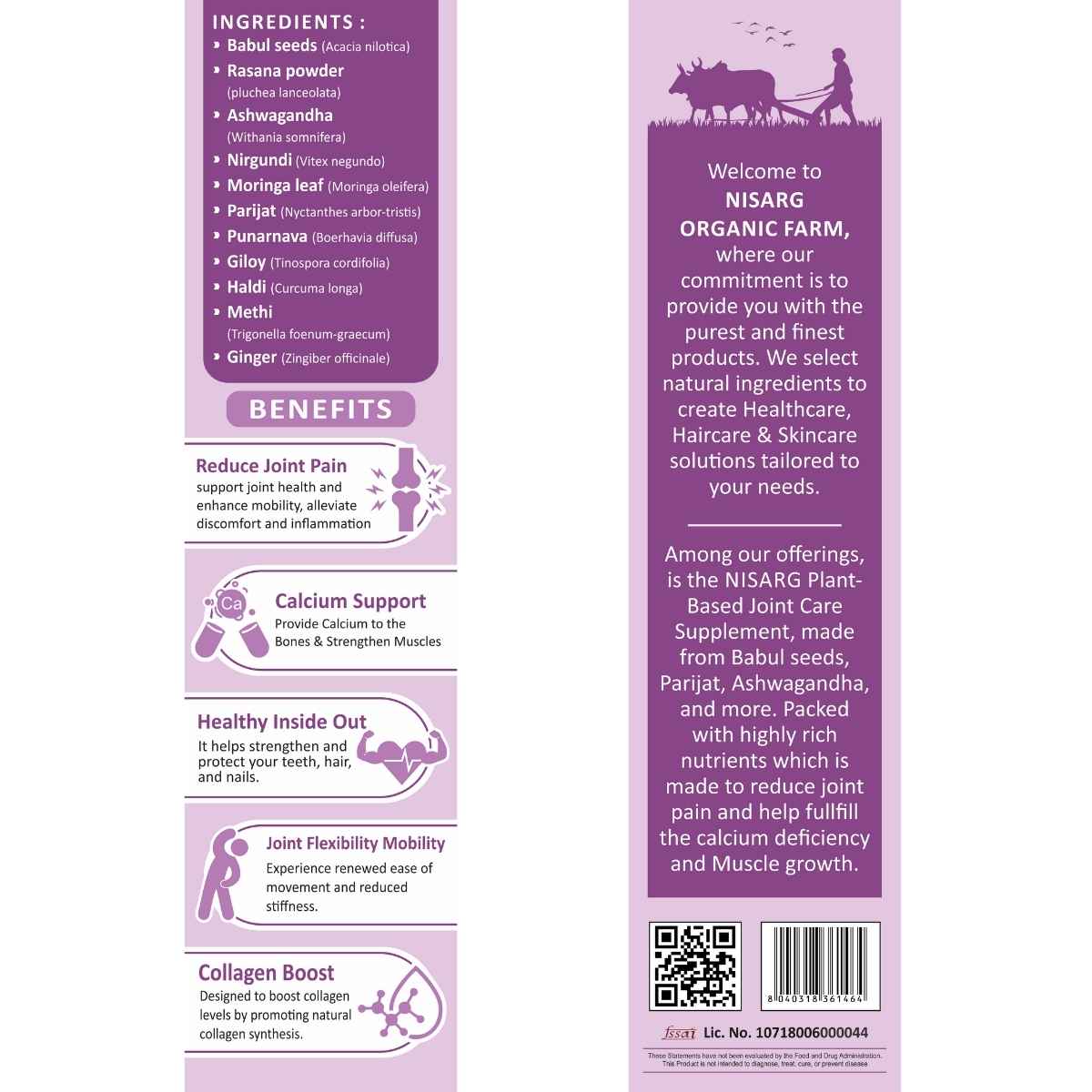 Organic Joint Support Supplements | Supplements for Arthritis 100g | Nisarg Organic Farm