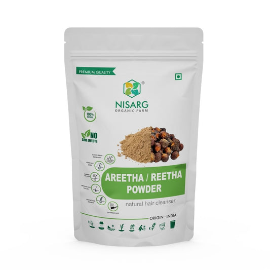 Aretha/ Reetha/ Soapnut Powder 100g | Nisarg Organic Farm