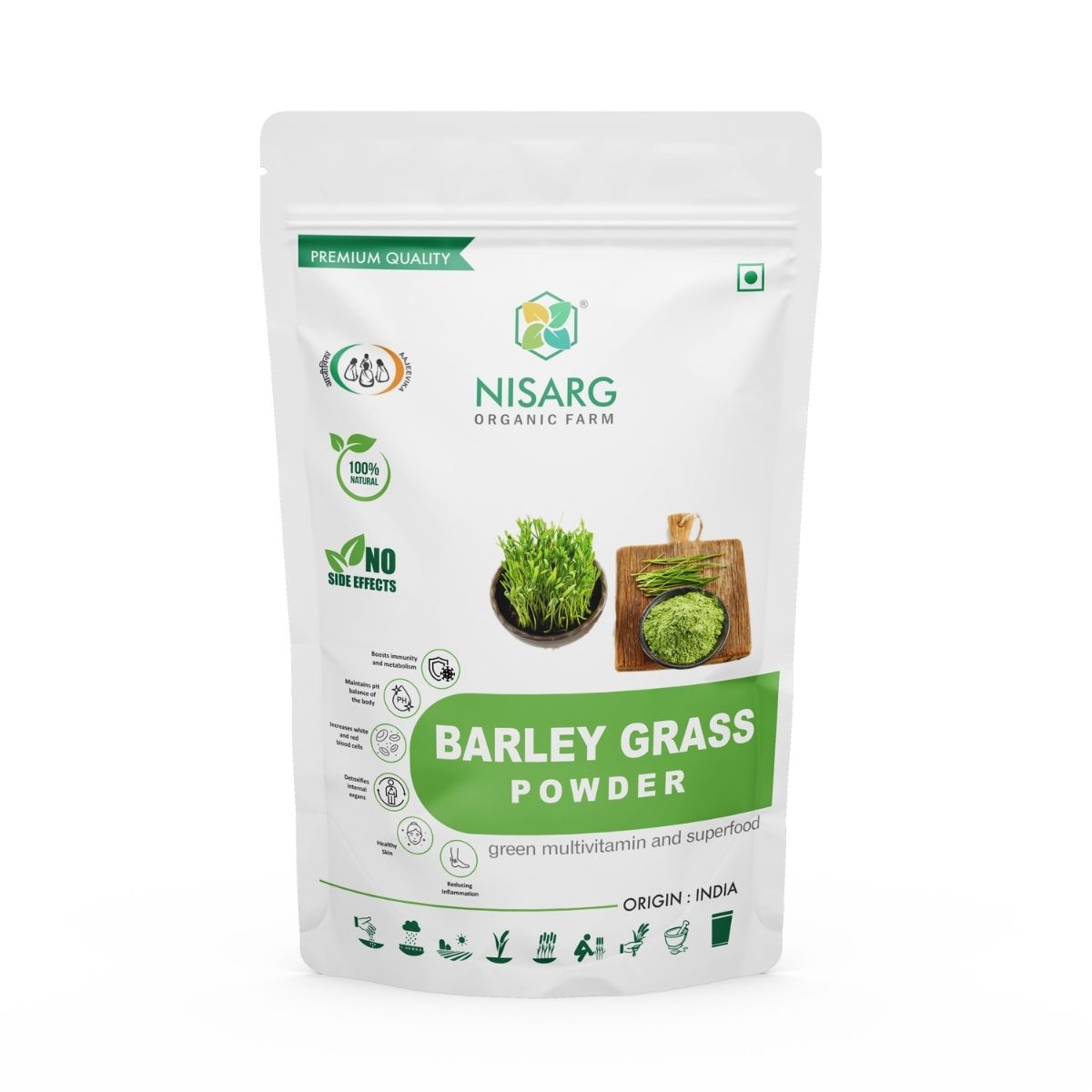 Barley Grass Powder | Barley Grass Juice Powder 100g | Nisarg Organic Farm