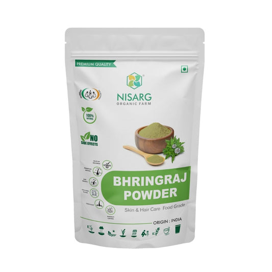 Organic Bhringraj Leaf Powder 100g | Nisarg Organic Farm