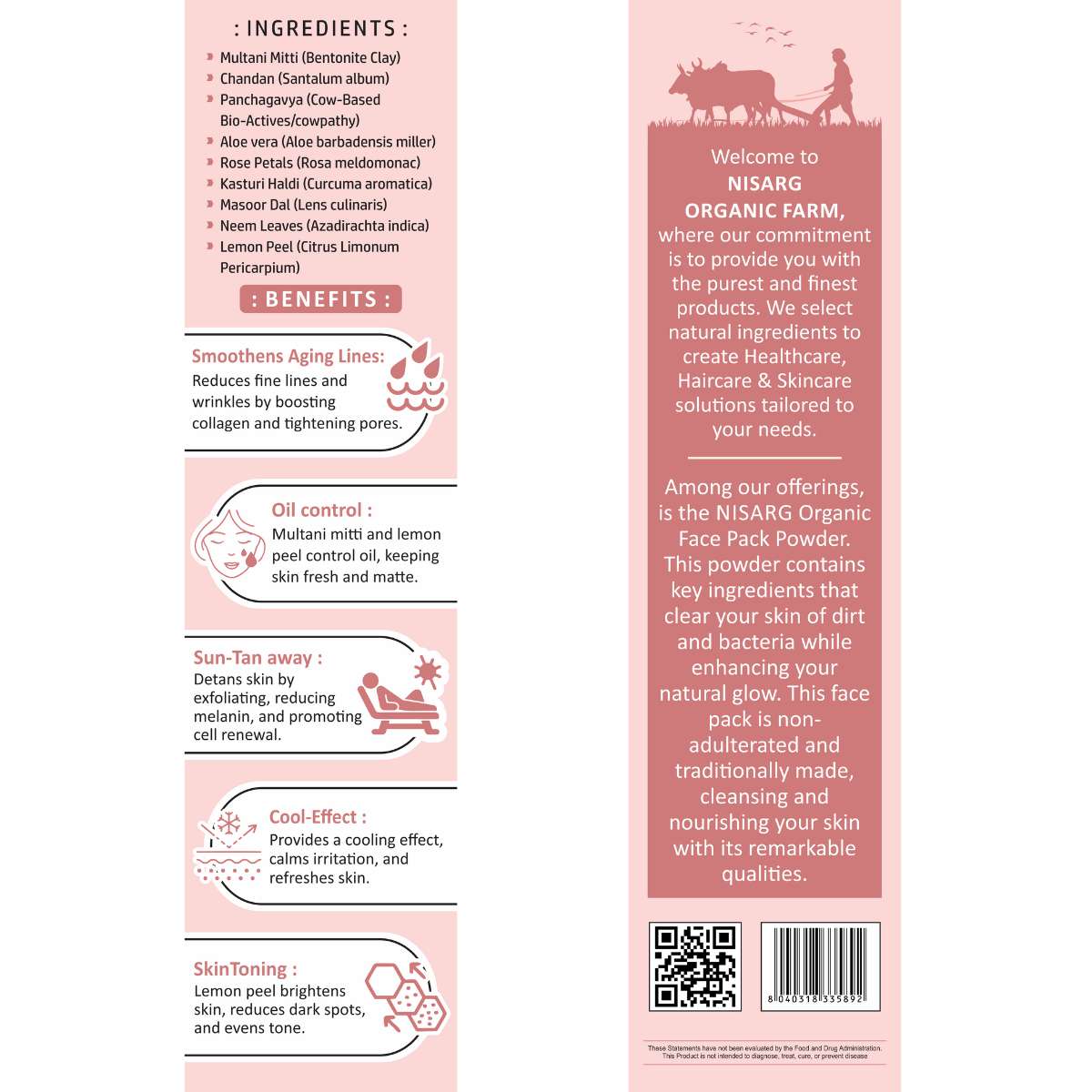 Organic Face Pack | Organic Face Cleanser 100g | Nisarg Organic Farm