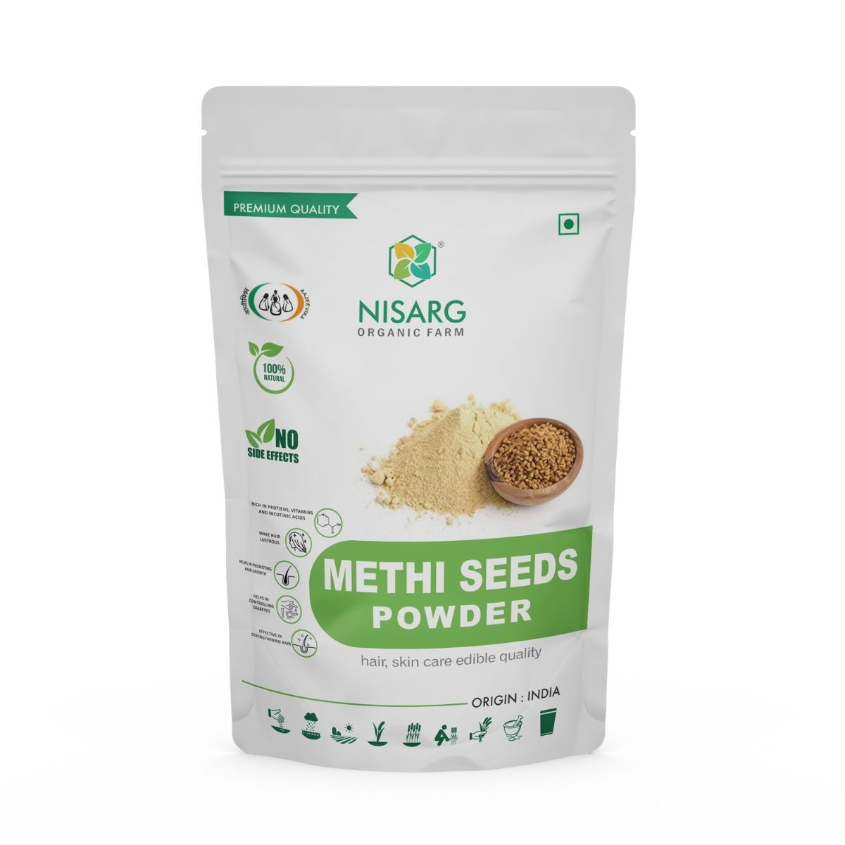 Organic Fenugreek Seeds Powder | Methi Powder 100g | Nisarg Organic Farm