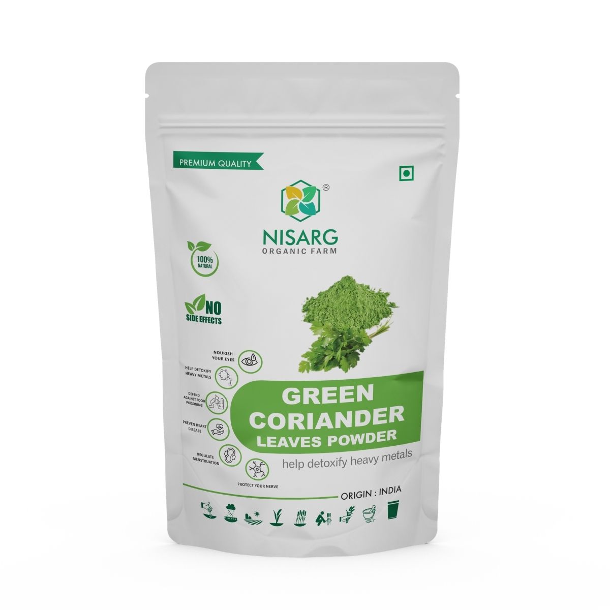 Coriander Leaf Powder | Dhaniya Patta Powder 100g | Nisarg Organic Farm