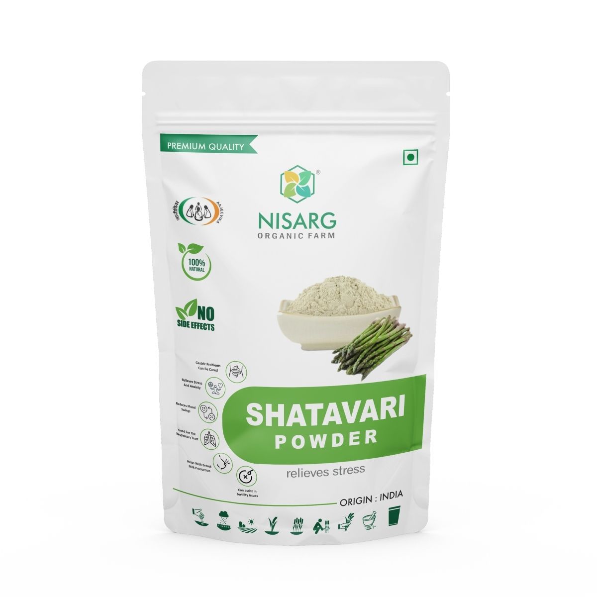 Organic Shatavari Powder | Asparagus powder 100g | Nisarg Organic Farm