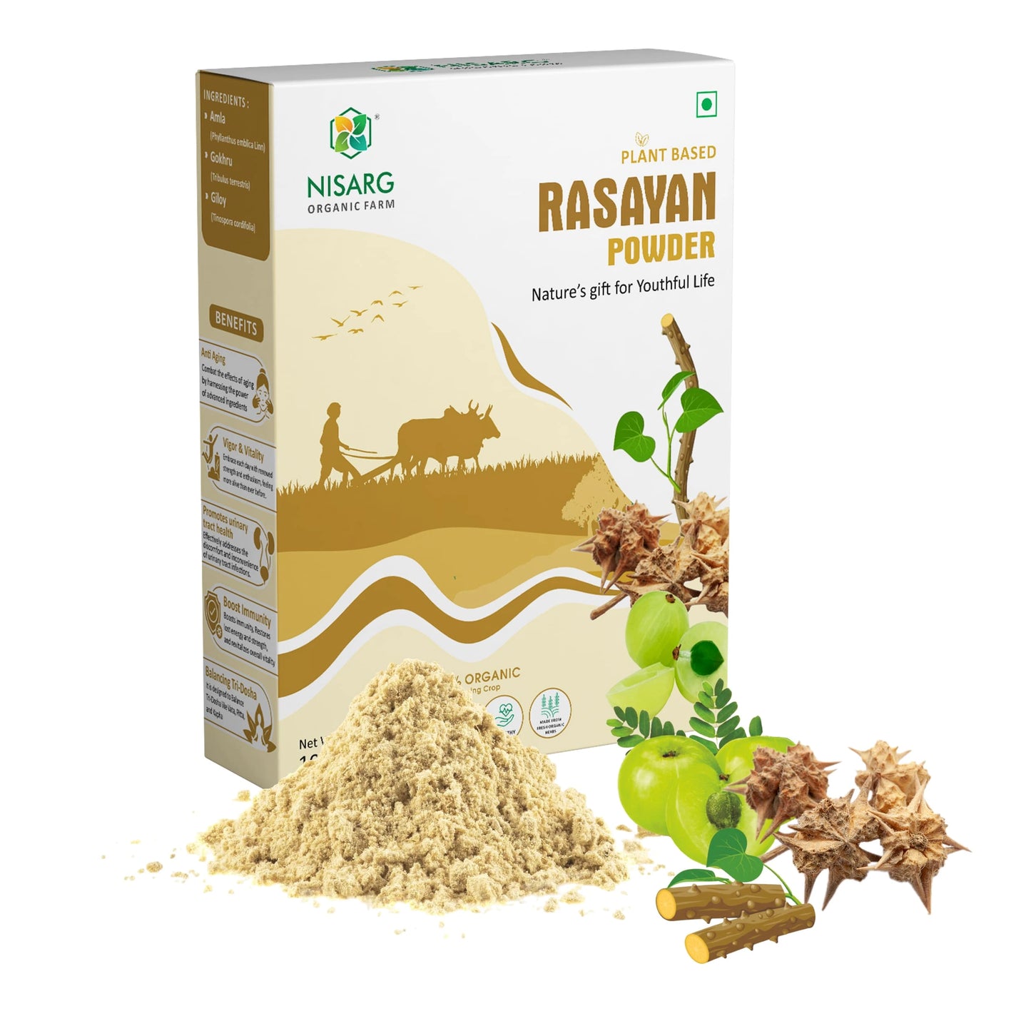 Rasayan Powder (Churna) | Imporve Immune | For Constipation 100g | Nisarg Organic Farm