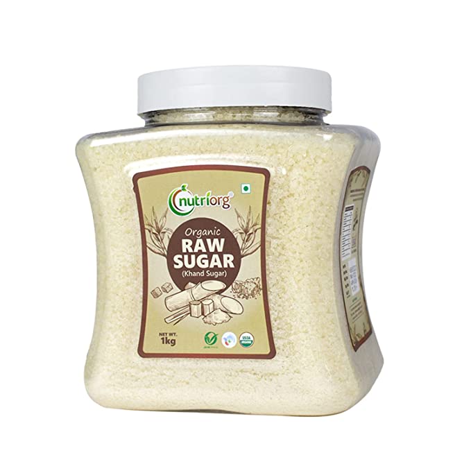 Organic Raw Sugar (Khand Sugar) 100% Organic & Pure 1kg | Nutriorg