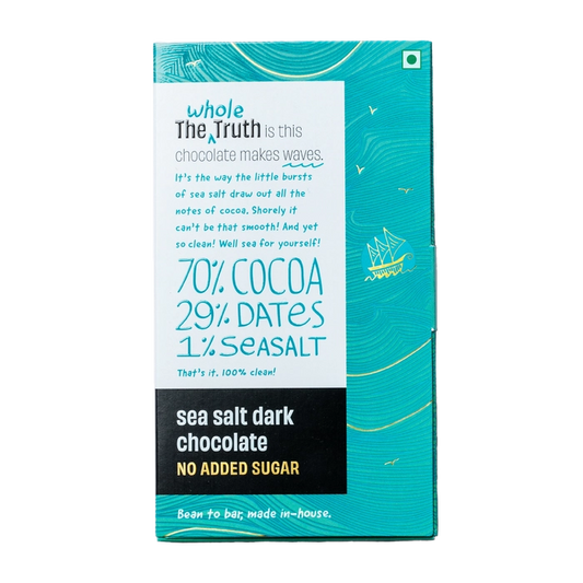 Sea Salt Dark Chocolate Sweetened with Dates - Pack of 1 | The Whole Truth