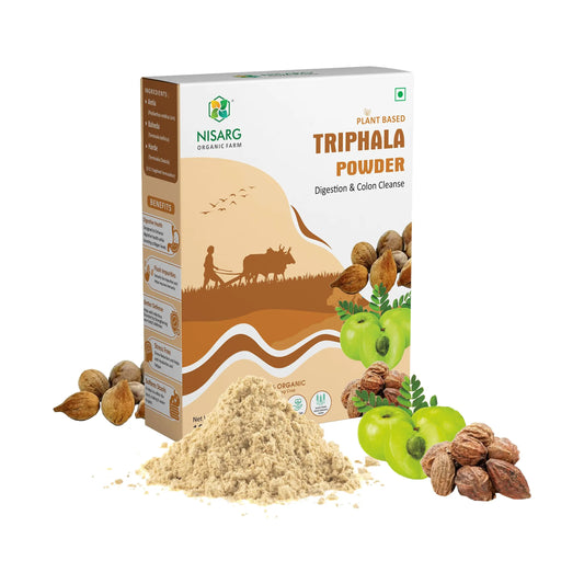 Organic Triphala Powder – For Digestion | Glowing Skin | Weight Loss 100g | Nisarg Organic Farm