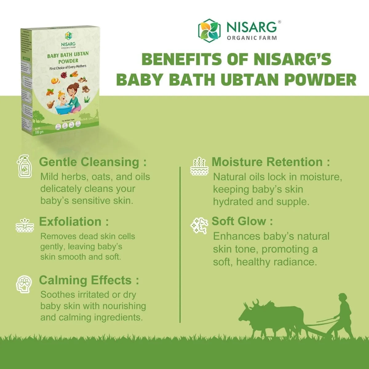 Organic Baby Bath Ubtan 100g | Nisarg Organic Farm