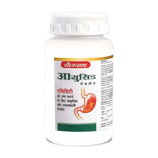Baidyanath Ayucid Tablets 60 Tablets | Natural & effective remedy to combat acidity - Ayurvedic Medicine