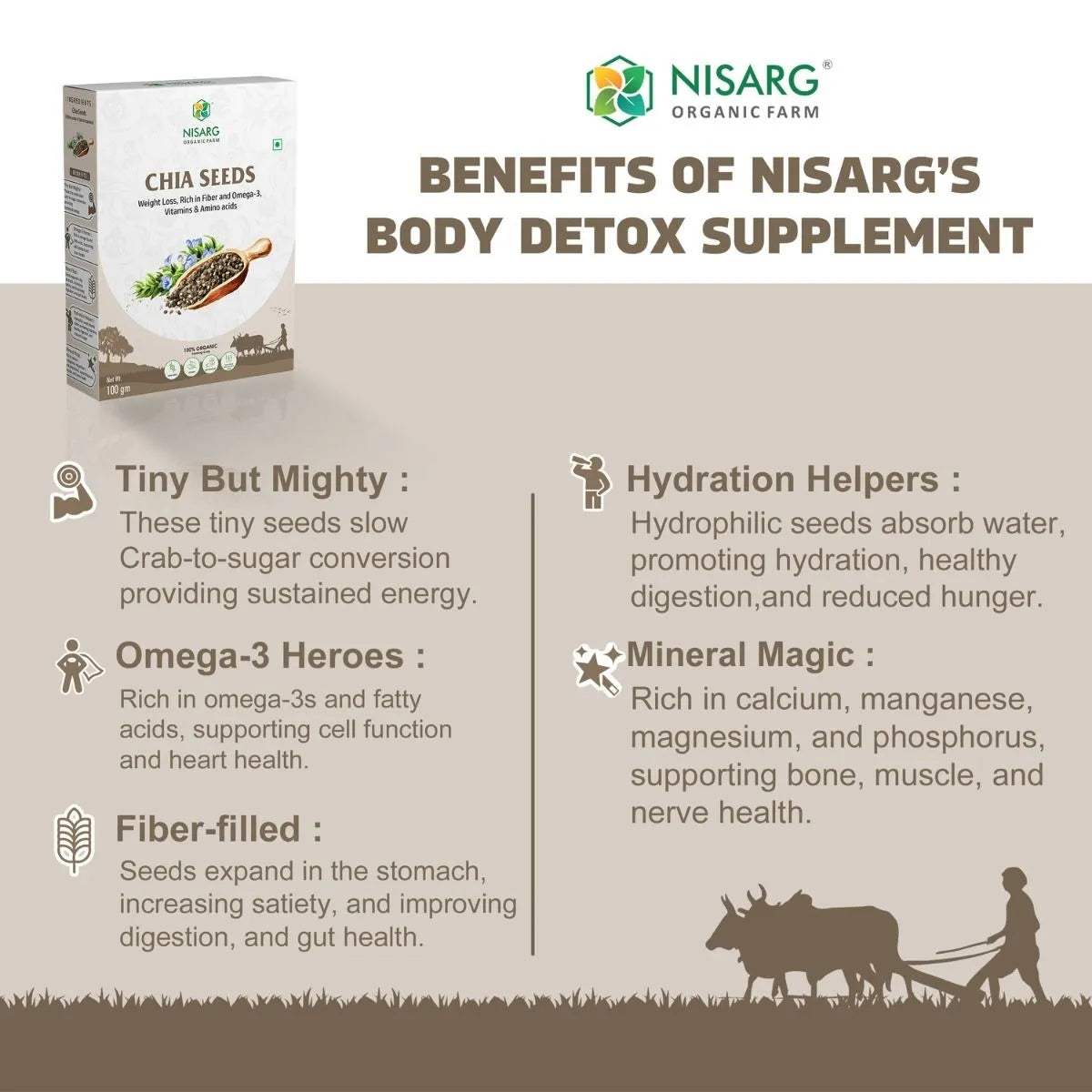 Organic Chia Seeds 100g | Nisarg Organic Farm