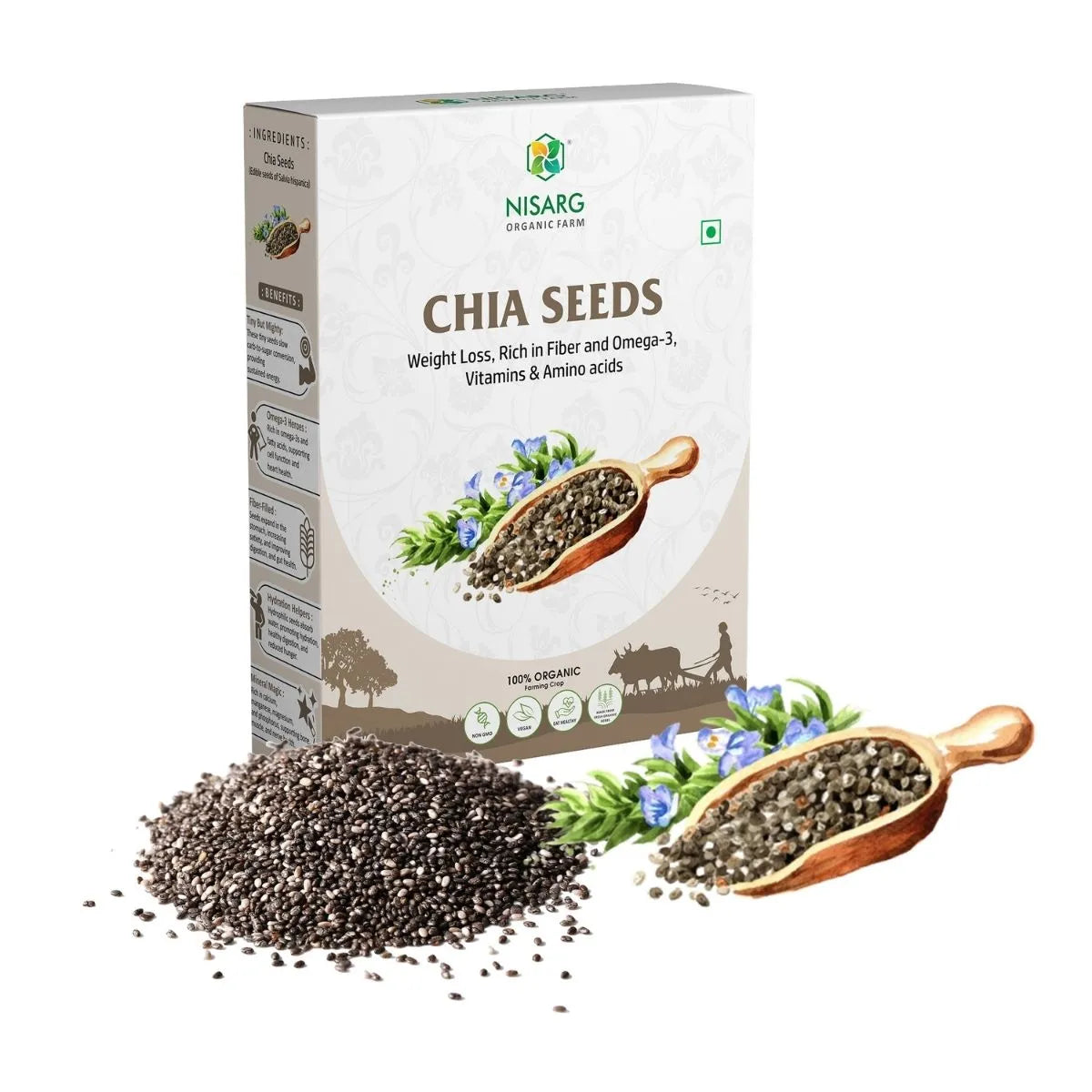 Organic Chia Seeds 100g | Nisarg Organic Farm