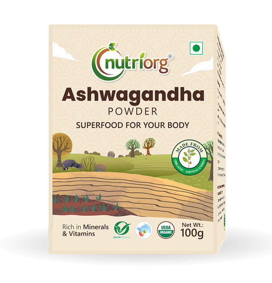 Organic Ashwagandha Root Powder 100g | Nutriorg