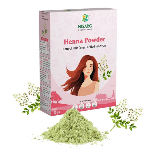 Organic Henna Leaf Powder | Natural & 100% Pure 100g | Nisarg Organic Farm