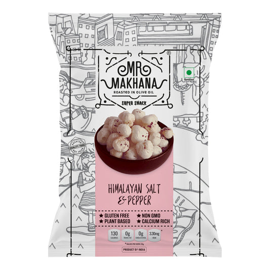 Makhana Himalayan Salt & Pepper 65g | Mr Makhana - snacks