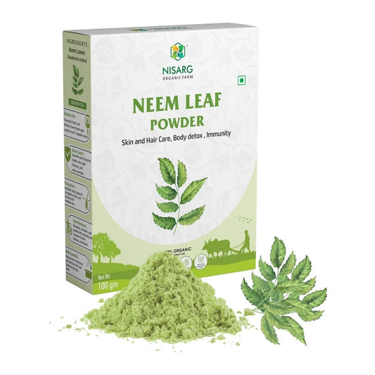 Organic Neem Leaf Powder | Neem Powder For Skin 100g | Nisarg Organic Farm