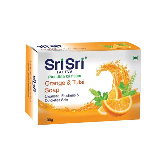 Orange & Tulasi Soap - Cleanses,Freshens & Detoxifies Body 100g | Sri Sri Tattva - Soap