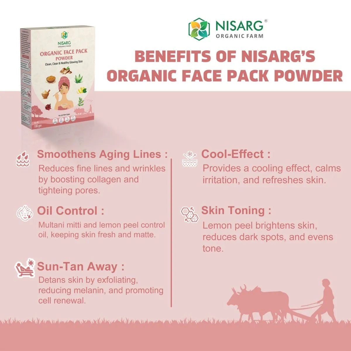 Organic Face Pack | Organic Face Cleanser 100g | Nisarg Organic Farm