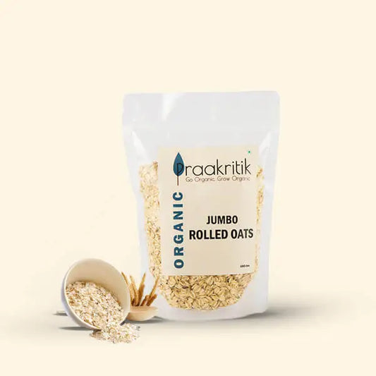 Organic Jumbo Rolled Oats 500g | Praakritik - oats
