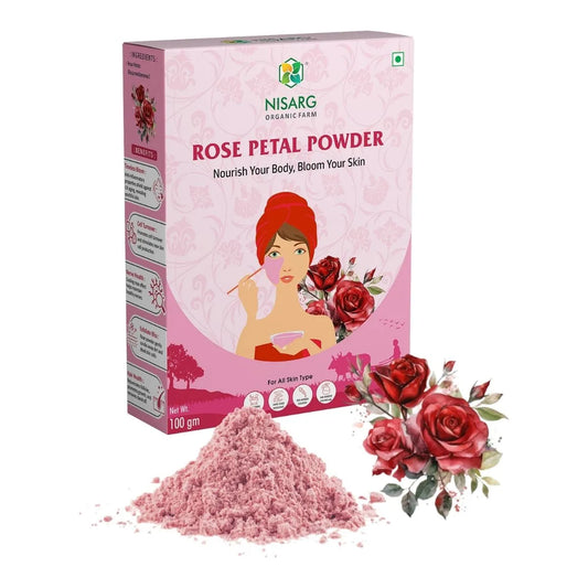 Red Rose Petals Powder 100g | Nisarg Organic Farm
