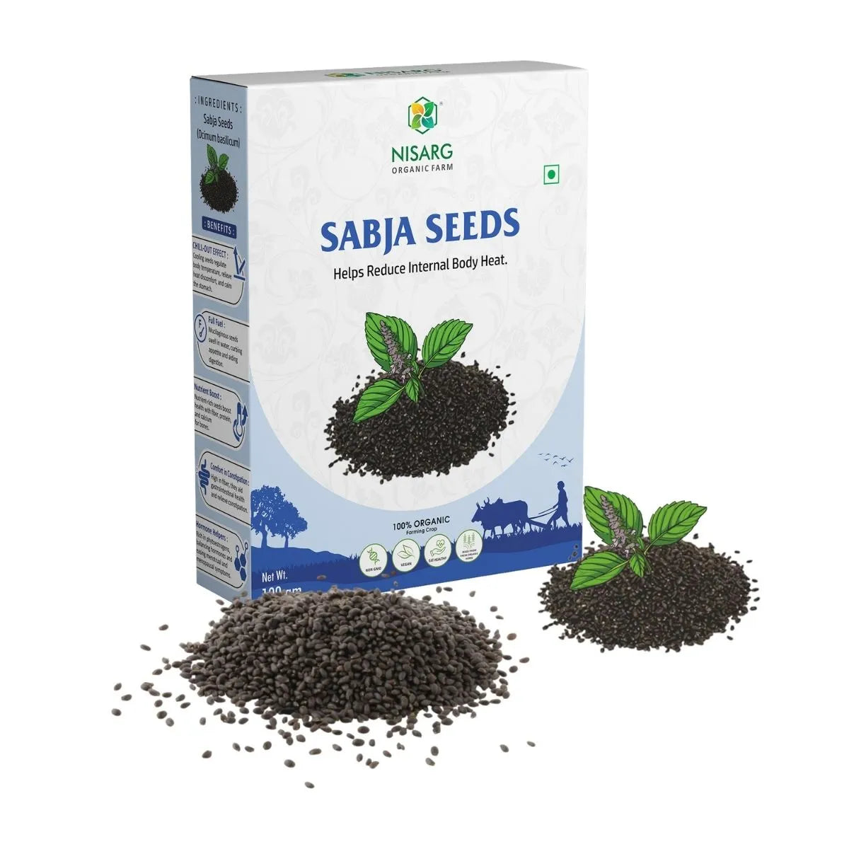 Organic Sabja seeds/Basil seeds 100g | Nisarg Organic Farm